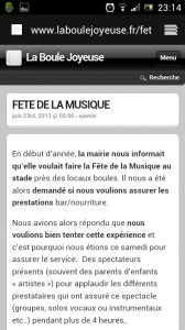 La version mobile du site